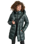 DKNY - Asymmetric Bib Packable Quilted Coat