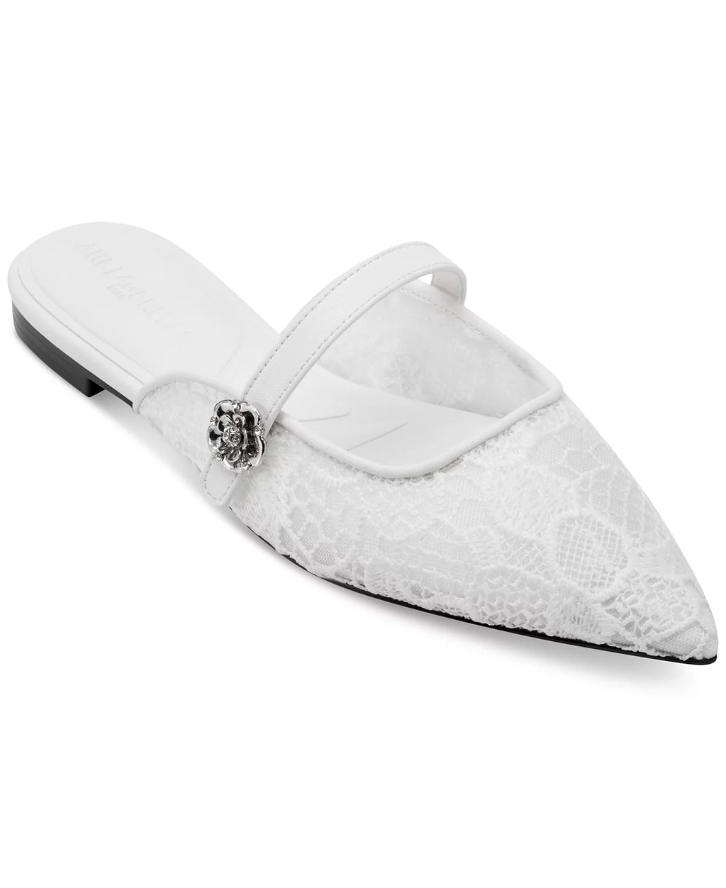 Karl Lagerfeld Paris Women's Vadyn Pointed-Toe Flats White