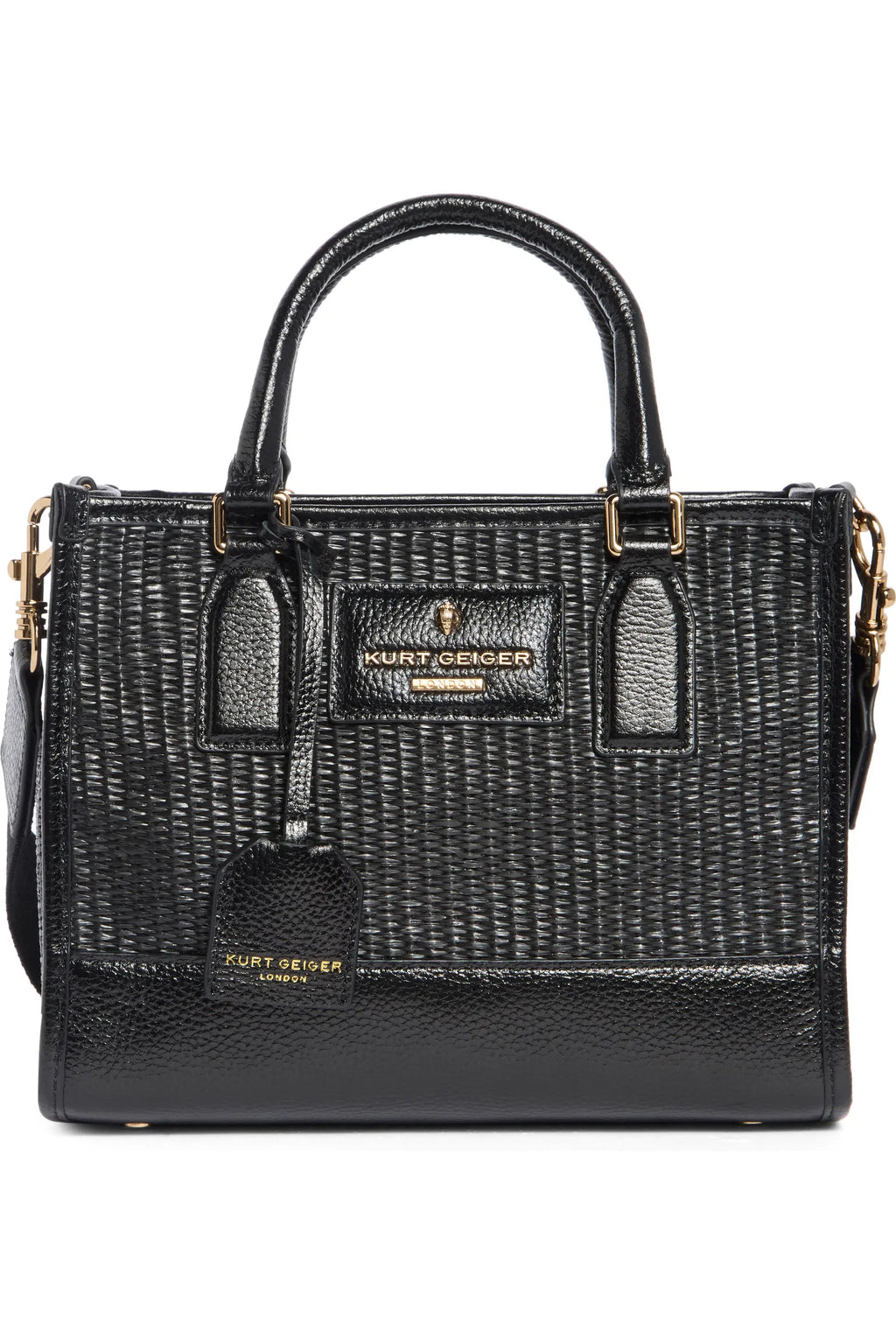 Kurt Geiger London – Small Chiswick Raffia Tote (Black)