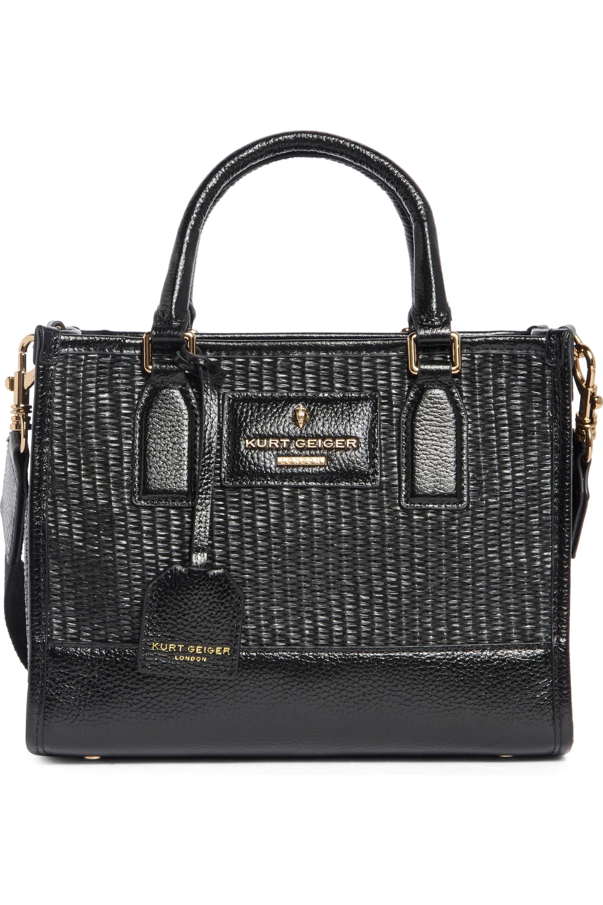 Kurt Geiger London – Small Chiswick Raffia Tote (Black)