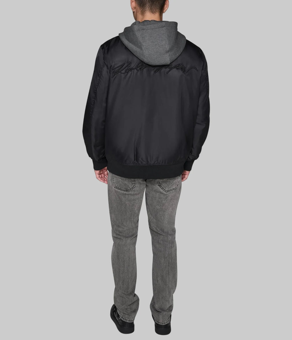 KARL LAGERFELD Full Zip Bomber Jacket