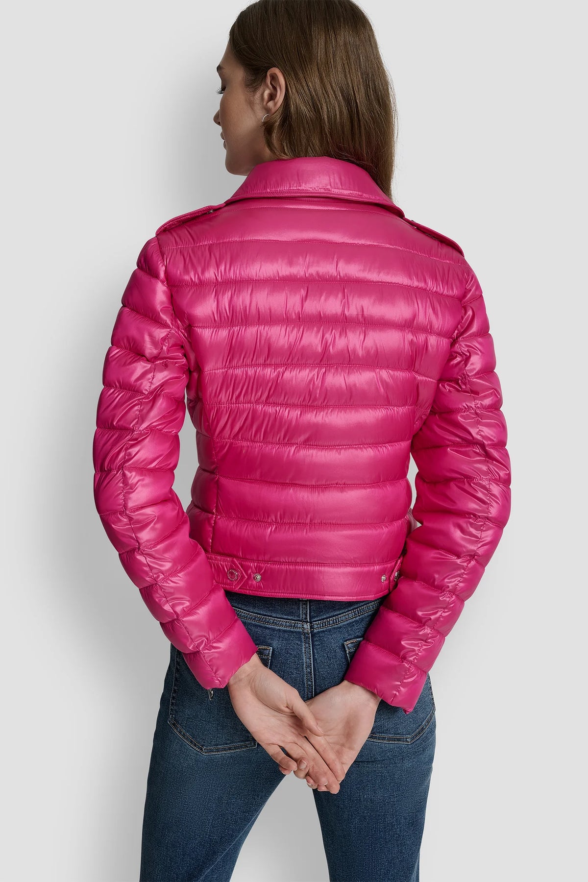 DKNY MOTO-STYLE PUFFER JACKET