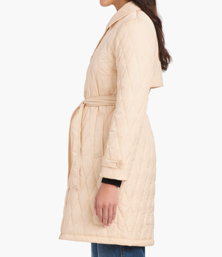 Kate Spade – Quilted Belted Jacket Puffer Coat (Sparkling Champagne)