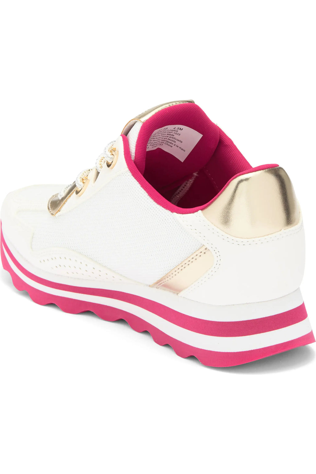 Karl Lagerfeld Paris – Women's Masrina Lace-Up Sneakers (White/Fuchsia)