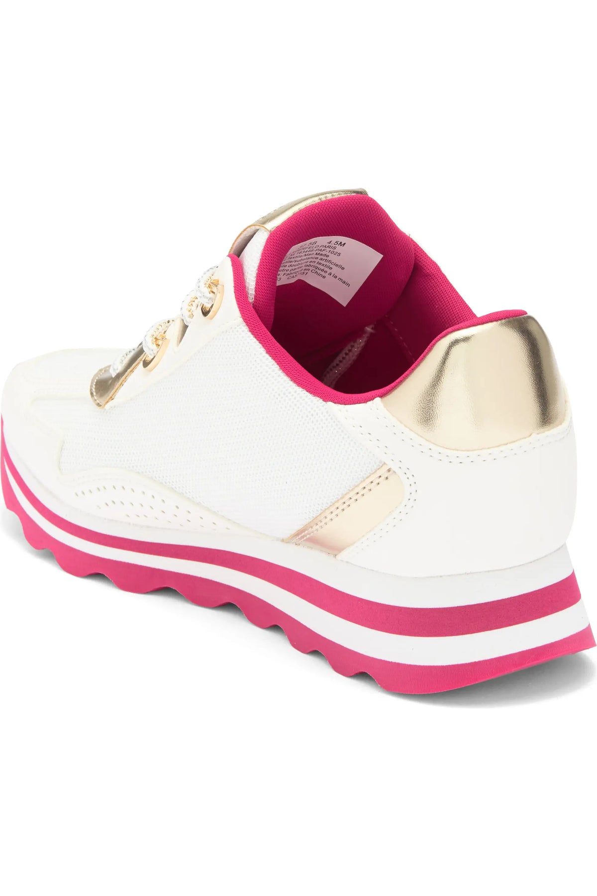 Karl Lagerfeld Paris – Women's Masrina Lace-Up Sneakers (White/Fuchsia)