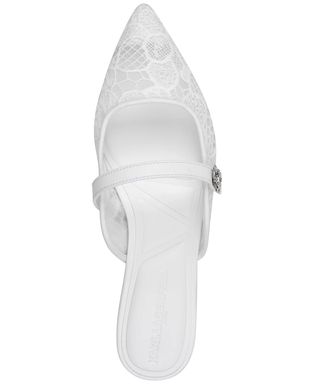 Karl Lagerfeld Paris Women's Vadyn Pointed-Toe Flats White