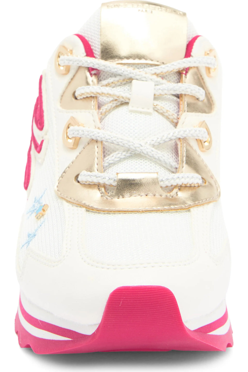 Karl Lagerfeld Paris – Women's Masrina Lace-Up Sneakers (White/Fuchsia)