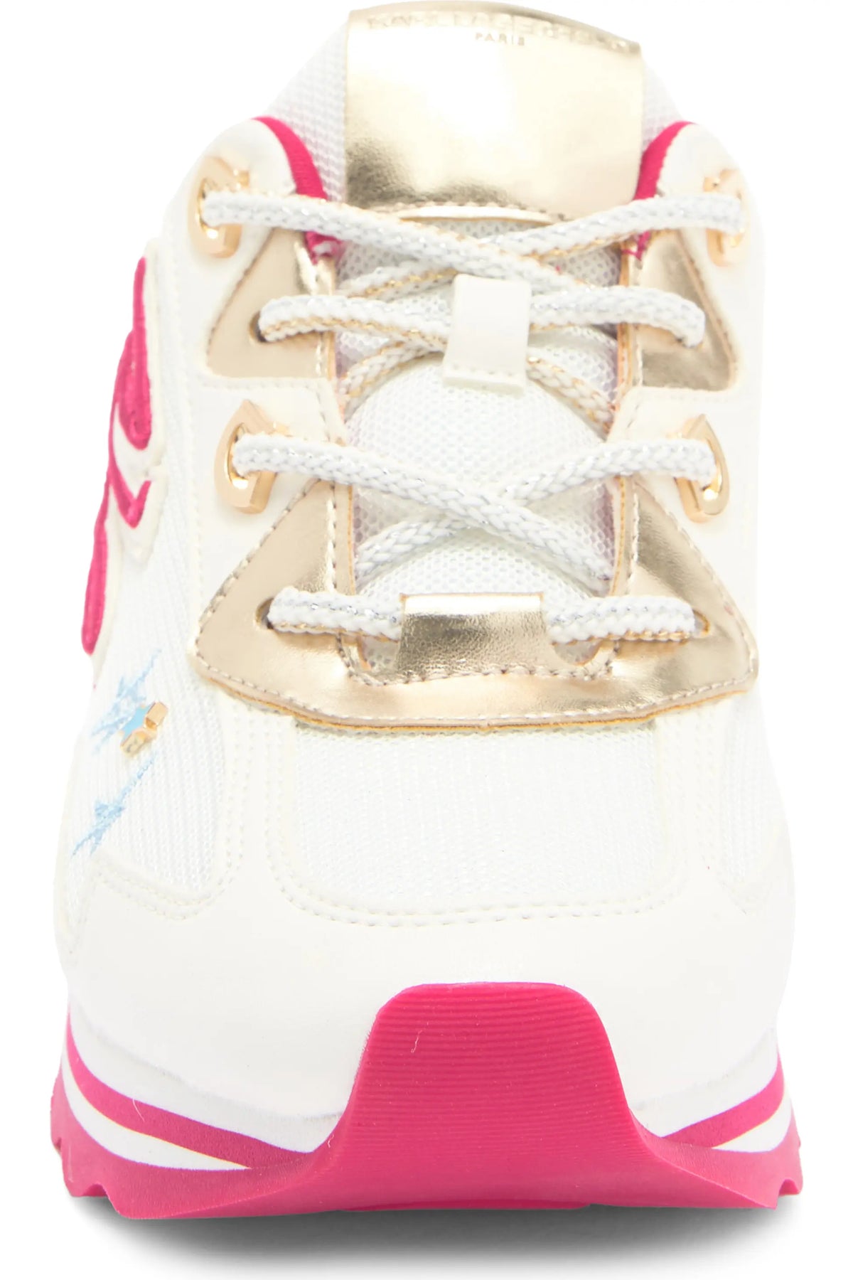 Karl Lagerfeld Paris – Women's Masrina Lace-Up Sneakers (White/Fuchsia)