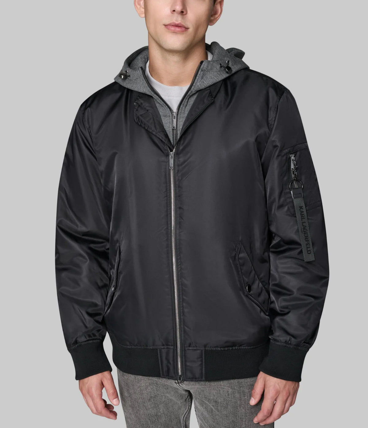 KARL LAGERFELD Full Zip Bomber Jacket