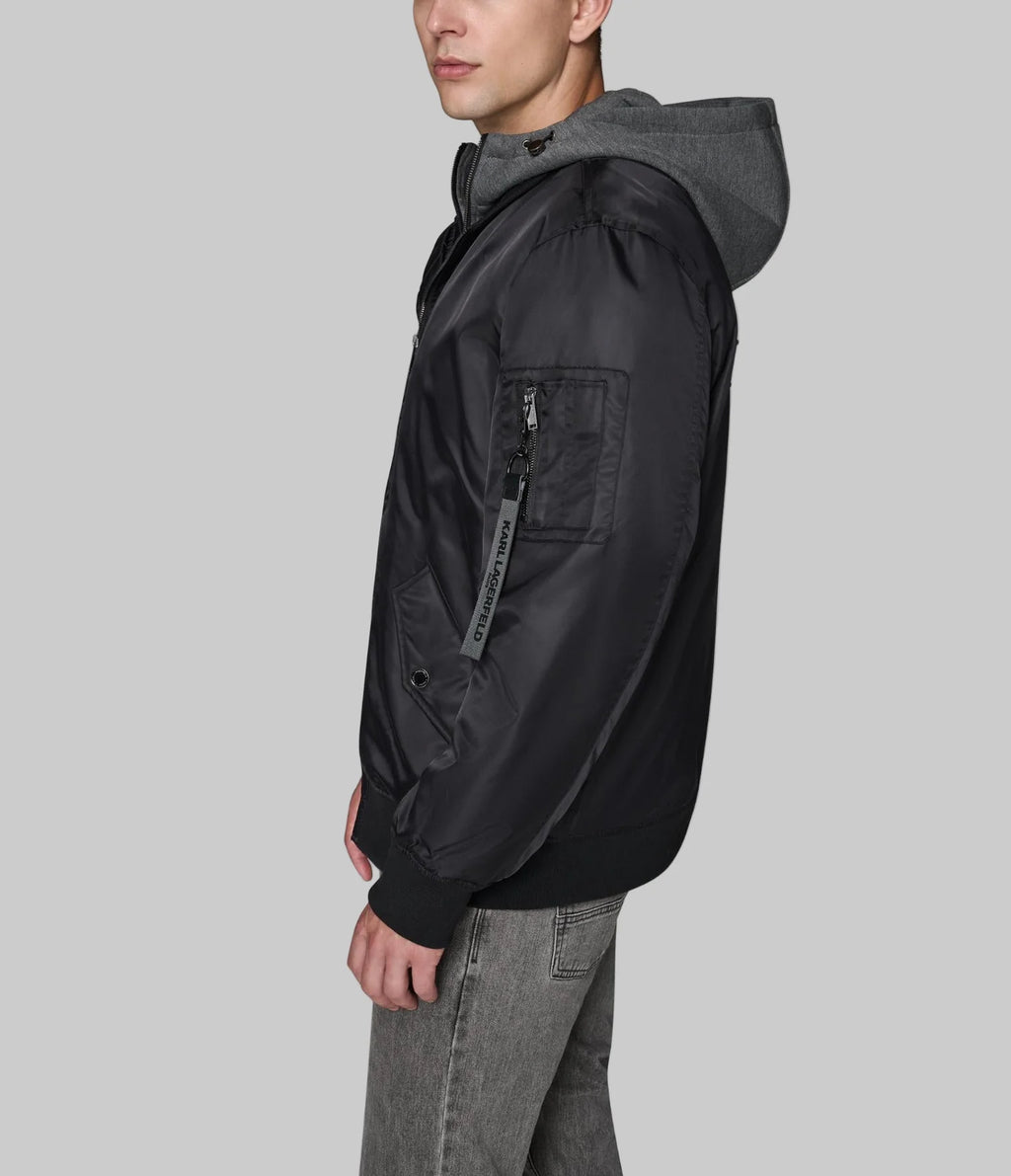 KARL LAGERFELD Full Zip Bomber Jacket