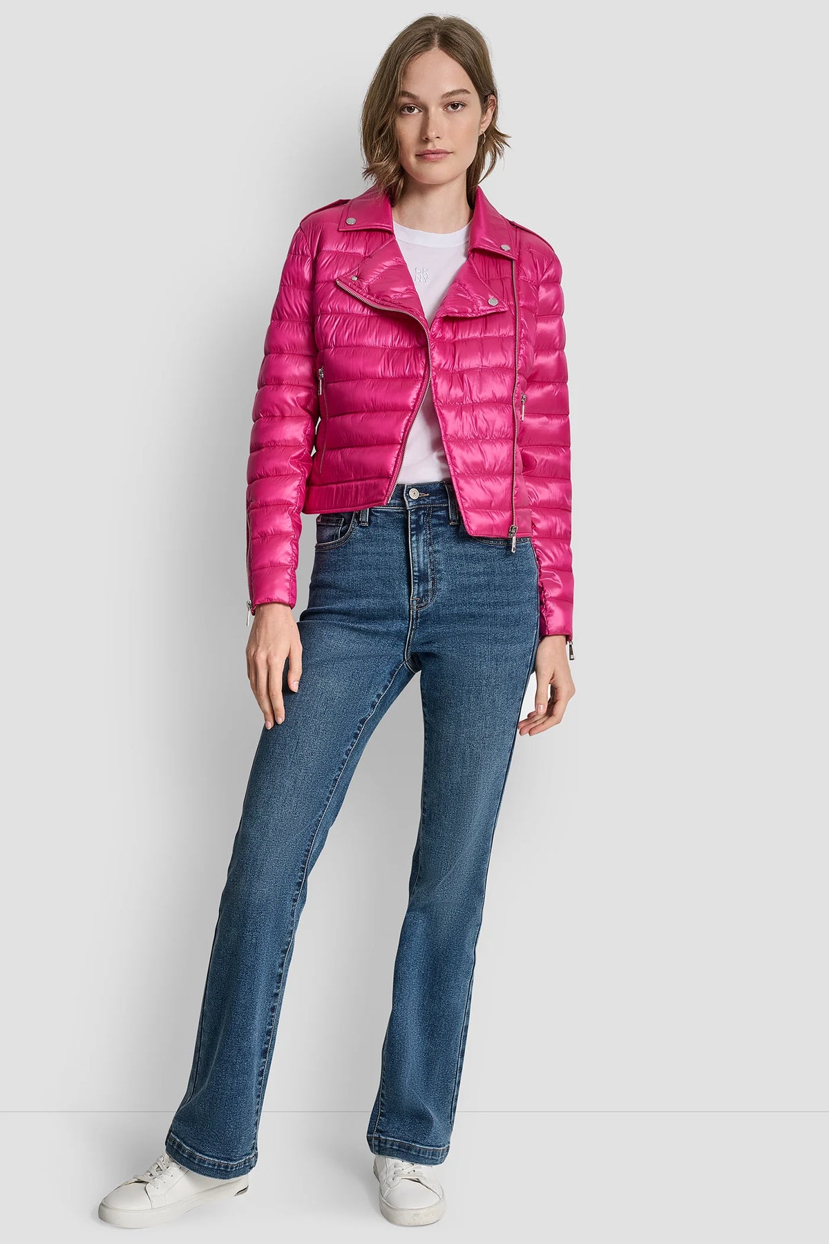 DKNY MOTO-STYLE PUFFER JACKET